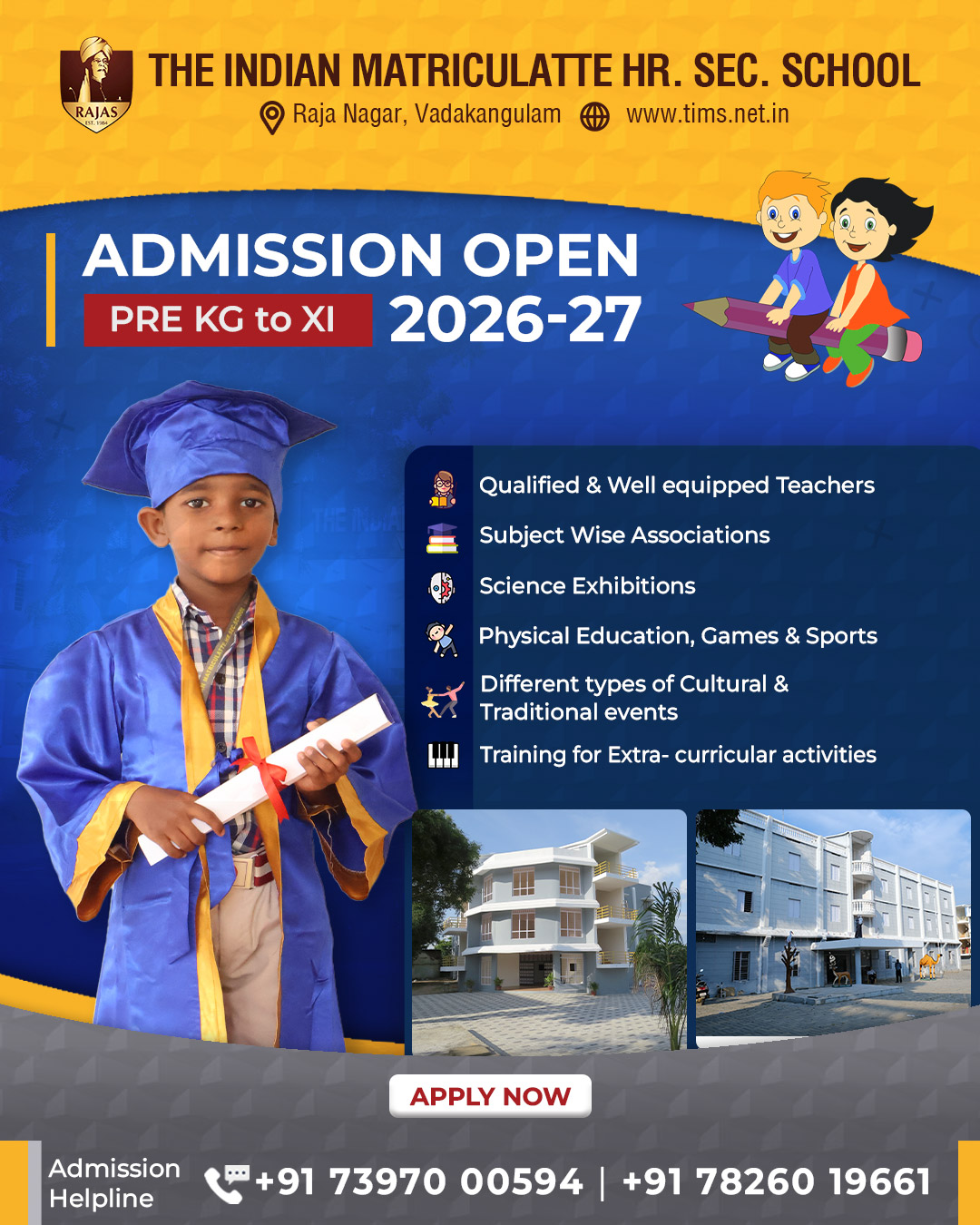 Admissions Open 2026-27 – Pre KG to XI